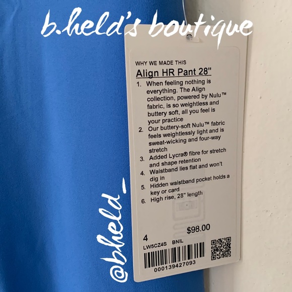 lululemon Align High-Rise Pant 28" in Blue Nile Size 4 Brand New NWT - Picture 2 of 16